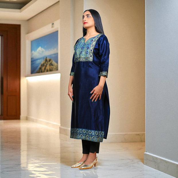 Ajrakh Luxe Silk Kurta
