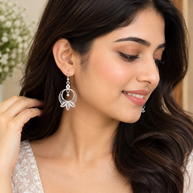 Floral Silver Filigree Earrings