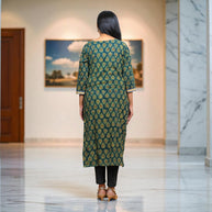 Verdant Ajrakh  Womens Cotton Handblock Kurta