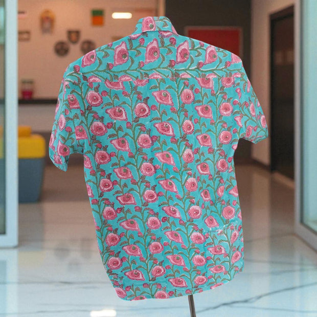 Artsy Hand Block Print Mens Shirt