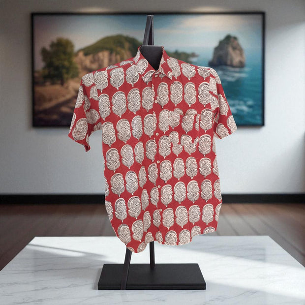Artsy Hand Block Print Mens Shirt