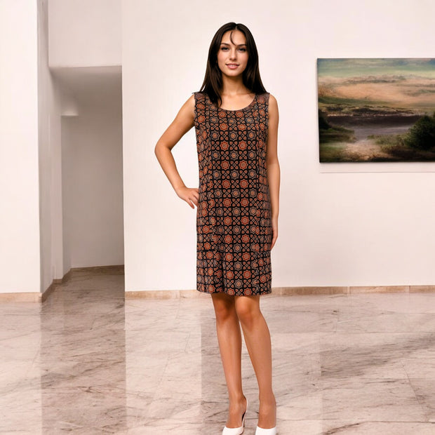 Ajrakh Ease Handblock Cotton Shift Dress