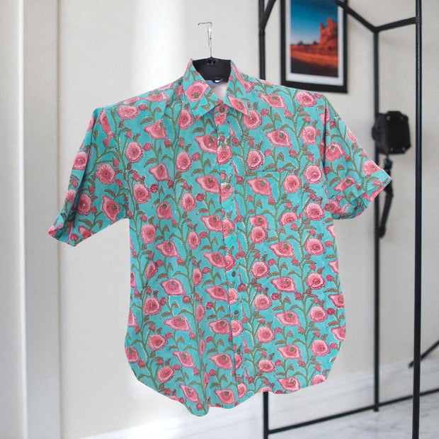 Artsy Hand Block Print Mens Shirt