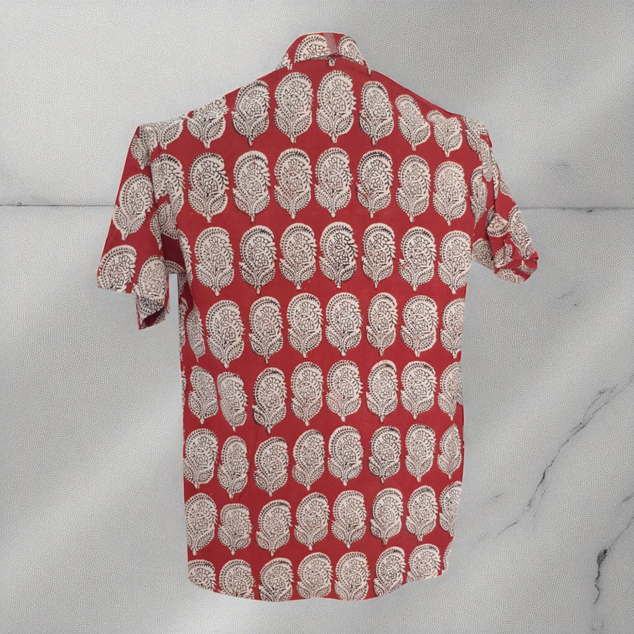 Artsy Hand Block Print Mens Shirt