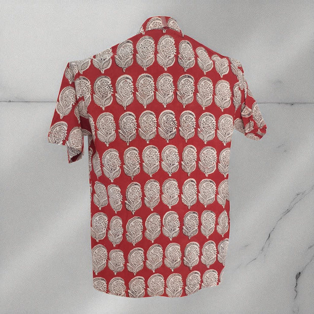 Artsy Hand Block Print Mens Shirt