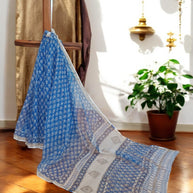 AakashShweta Handblock Kota Cotton Saree
