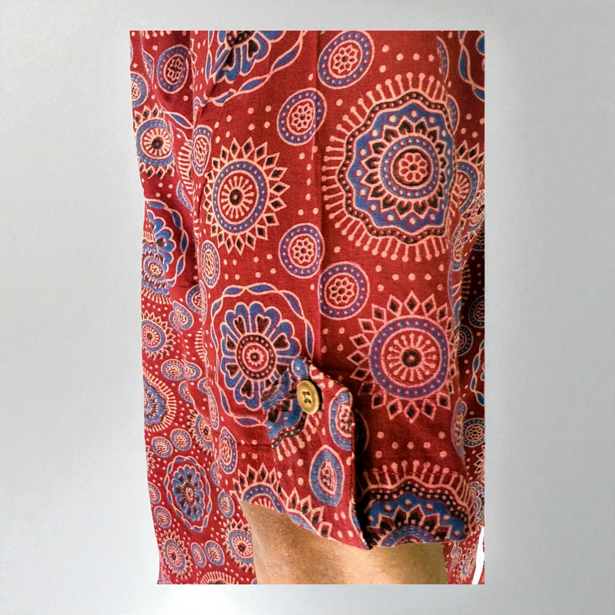 Artsy Hand Block Print Mens Shirt