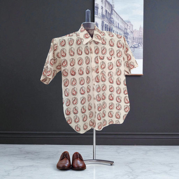 Artsy Hand Block Print Mens Shirt