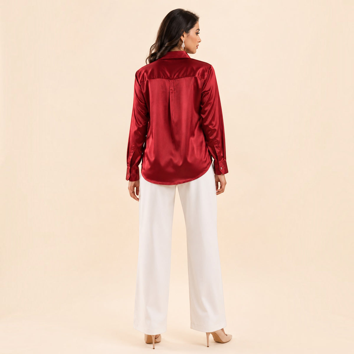 Maroon Mashru Silk Shirt