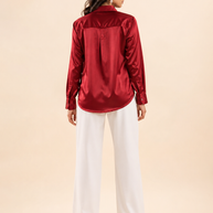 Maroon Mashru Silk Shirt