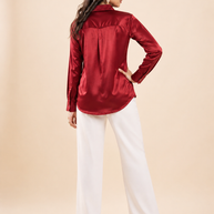 Maroon Mashru Silk Shirt