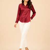 Maroon Mashru Silk Shirt