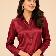 Maroon Mashru Silk Shirt
