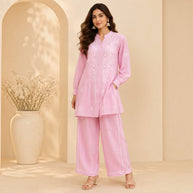 Pink Chanderi Silk Coords Set