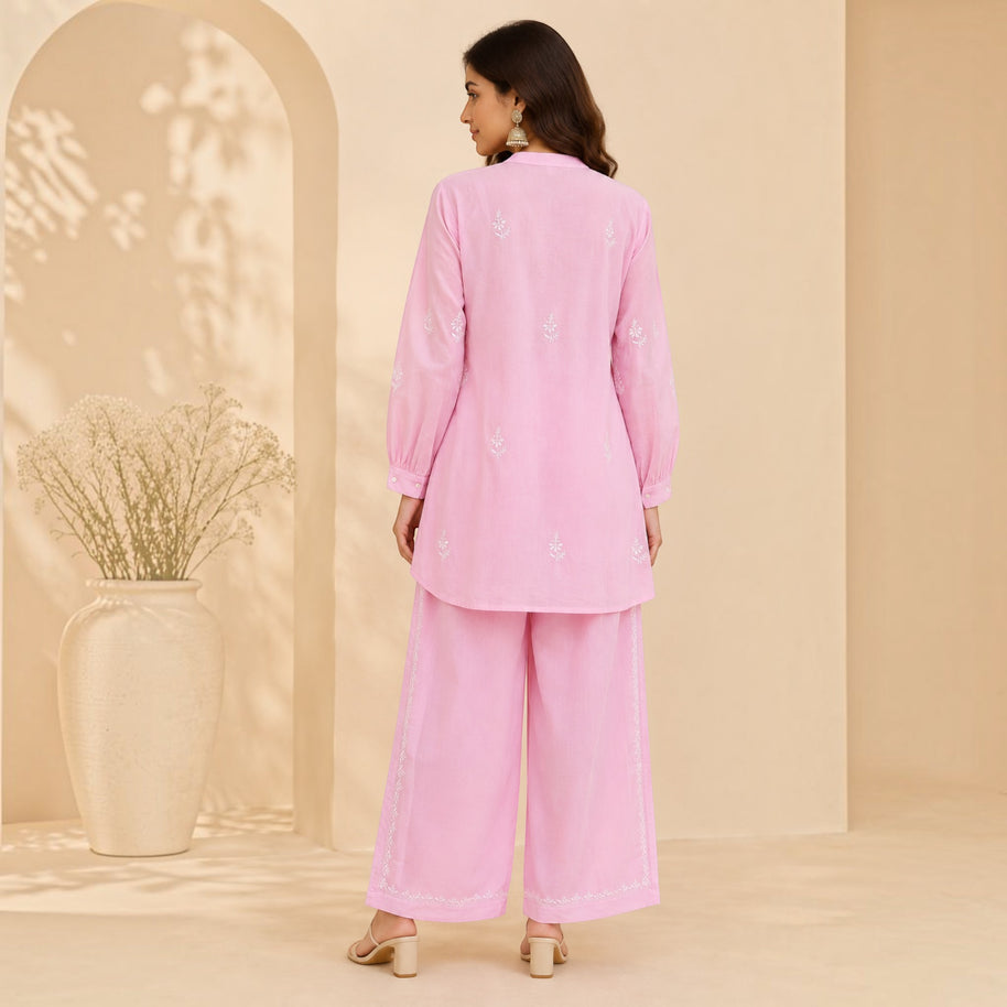 Pink Chanderi Silk Coords Set