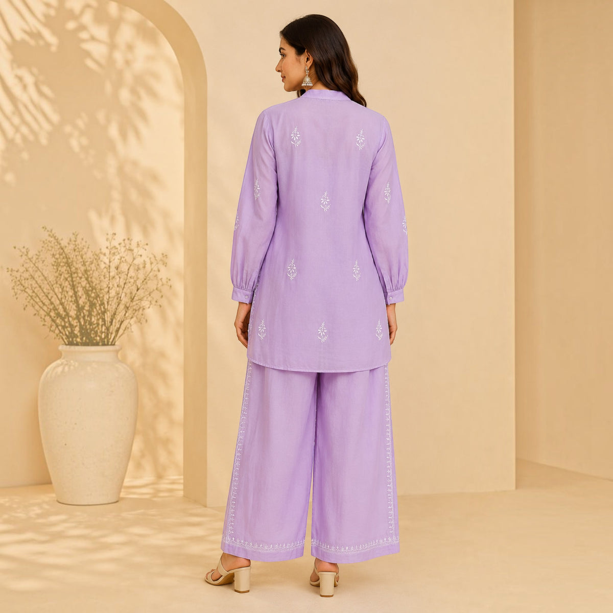 Purple Chanderi Silk Coords Set