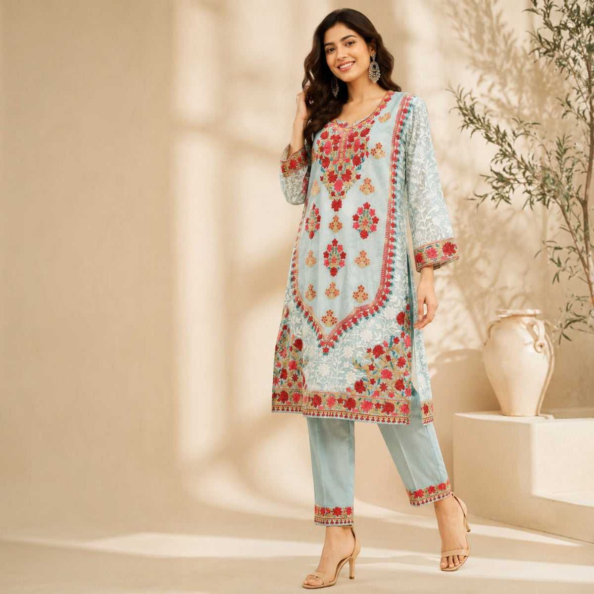 Light Blue Georgette Kurti