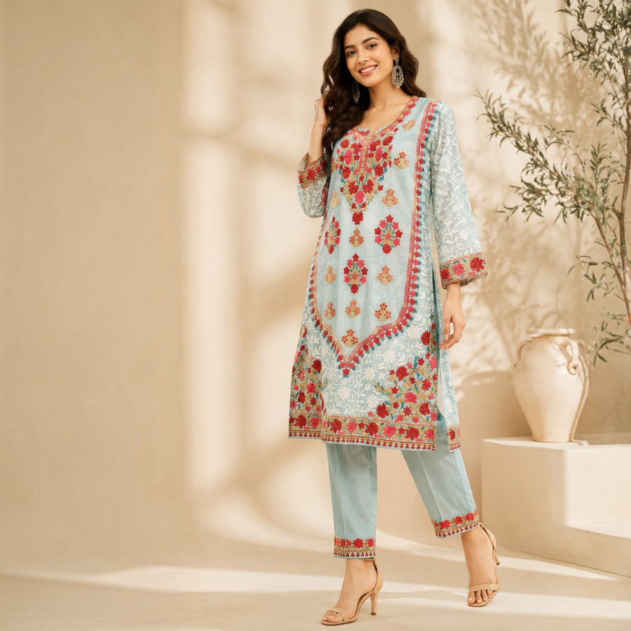Light Blue Georgette Kurti