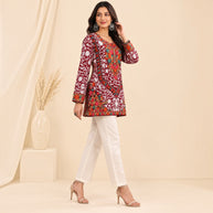 Maroon Georgette Short Top