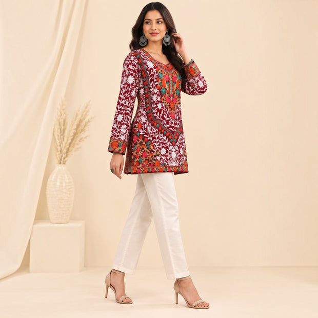 Maroon Georgette Short Top