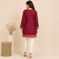 Maroon Cotton Short Top