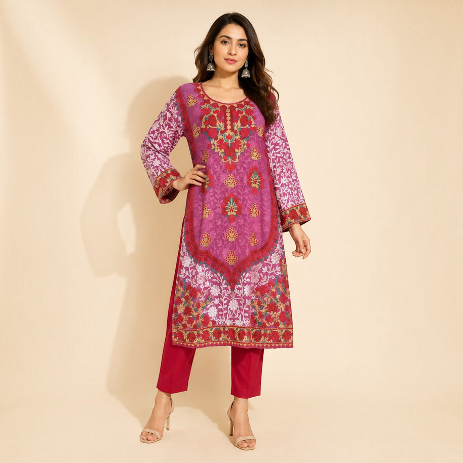 Dark Pink Georgette Kurti