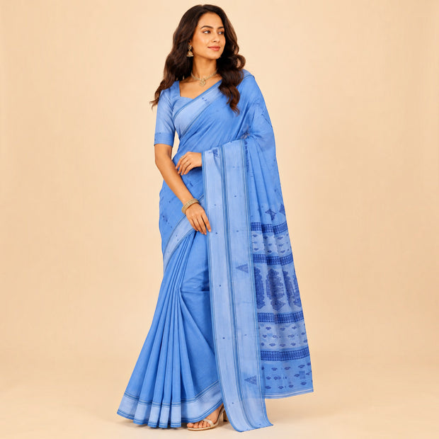 Blue Cotton Saree