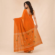 Orange Cotton Saree