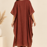 Brown Golden Paisley Kaftan