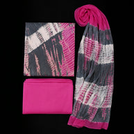 Pink Grey Modal Silk Tie-Dye Suit
