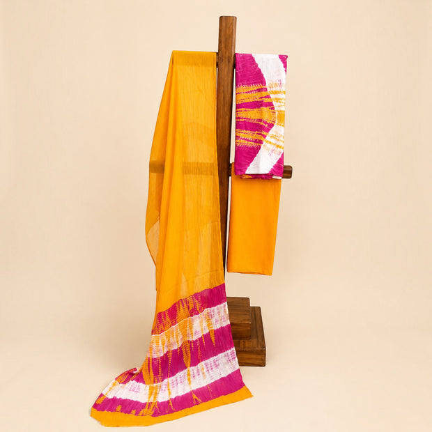 Pink Orange Modal Silk Tie-Dye Suit