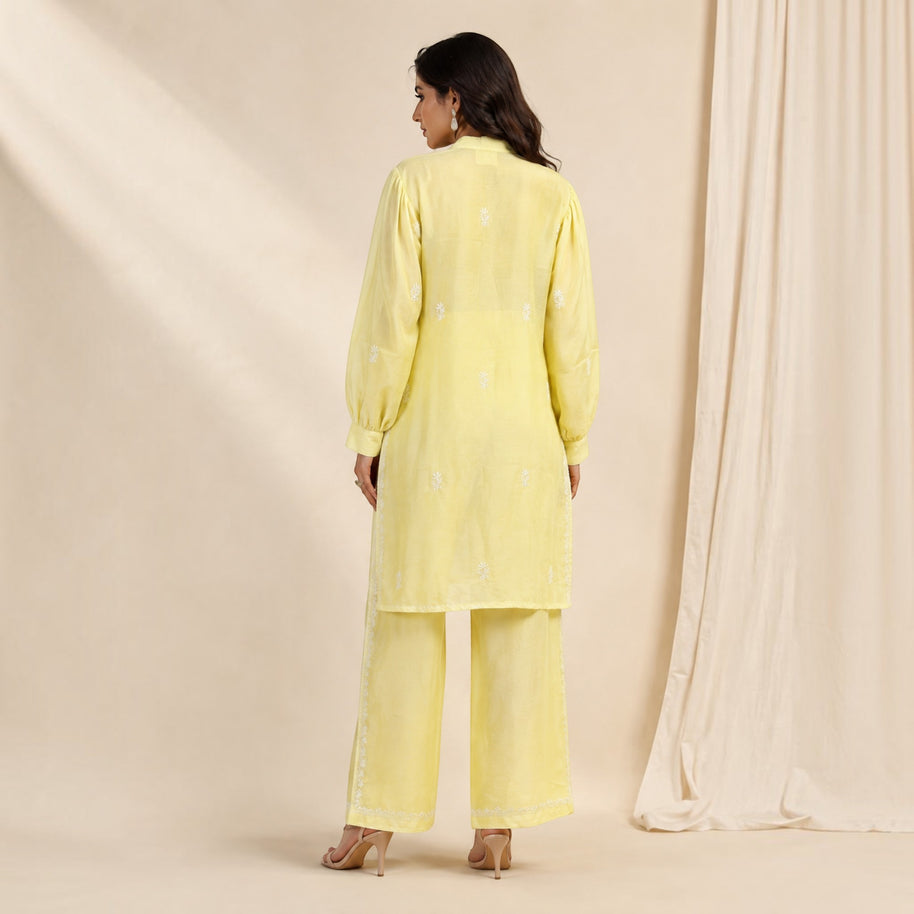 Yellow Chanderi Silk Coords Set