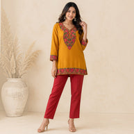 Mustard Cotton Short Top