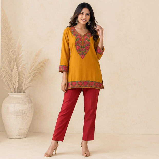 Mustard Cotton Short Top