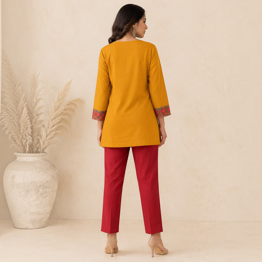 Mustard Cotton Short Top