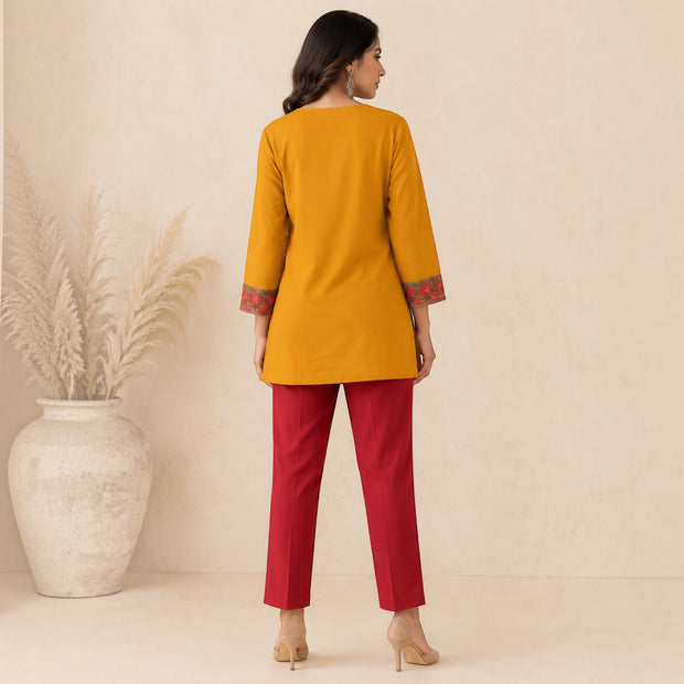 Mustard Cotton Short Top
