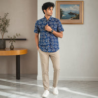 Artsy Hand Block Print Mens Shirt