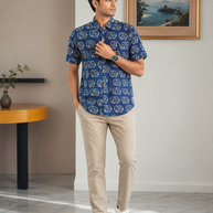 Artsy Hand Block Print Mens Shirt