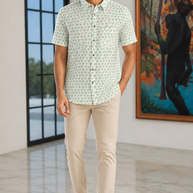 Artsy Hand Block Print Mens Shirt