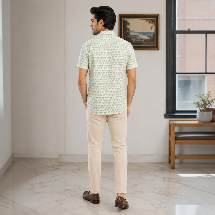 Artsy Hand Block Print Mens Shirt