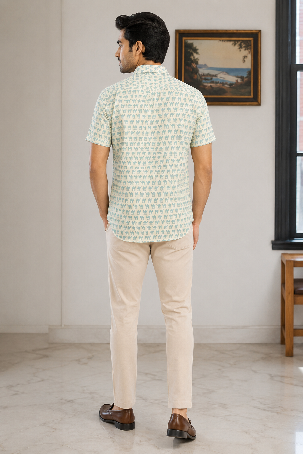 Artsy Hand Block Print Mens Shirt