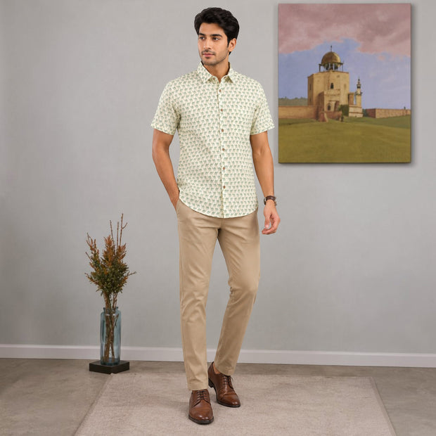 Artsy Hand Block Print Mens Shirt
