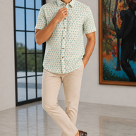 Artsy Hand Block Print Mens Shirt