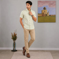 Artsy Hand Block Print Mens Shirt