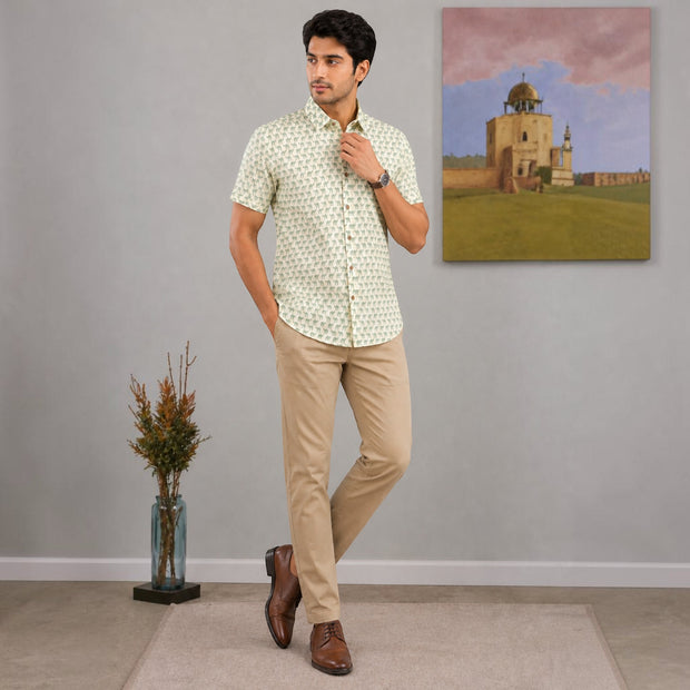 Artsy Hand Block Print Mens Shirt