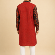 Maroon Ajrakh Handblock Cotton Kurta