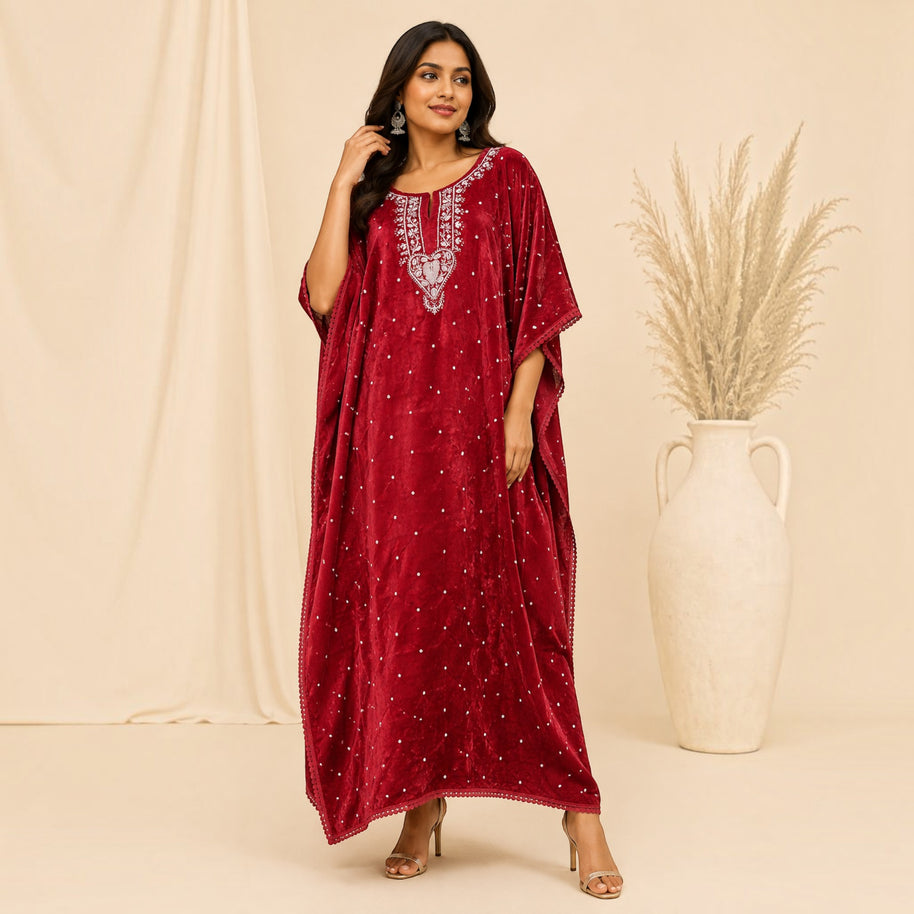 Red Velvet Kaftan