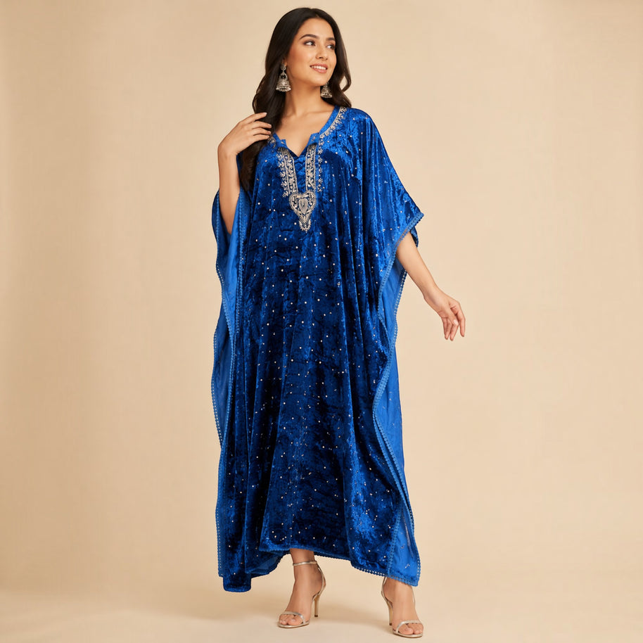 Blue Velvet Kaftan