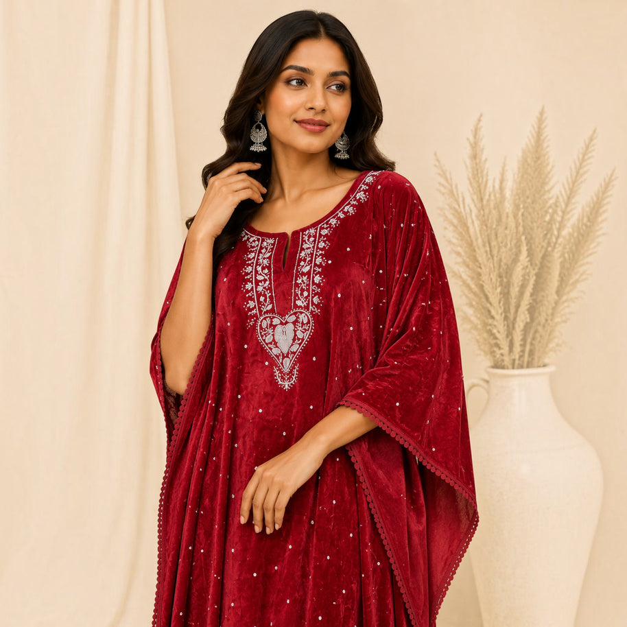 Red Velvet Kaftan