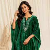 Green Velvet Kaftan